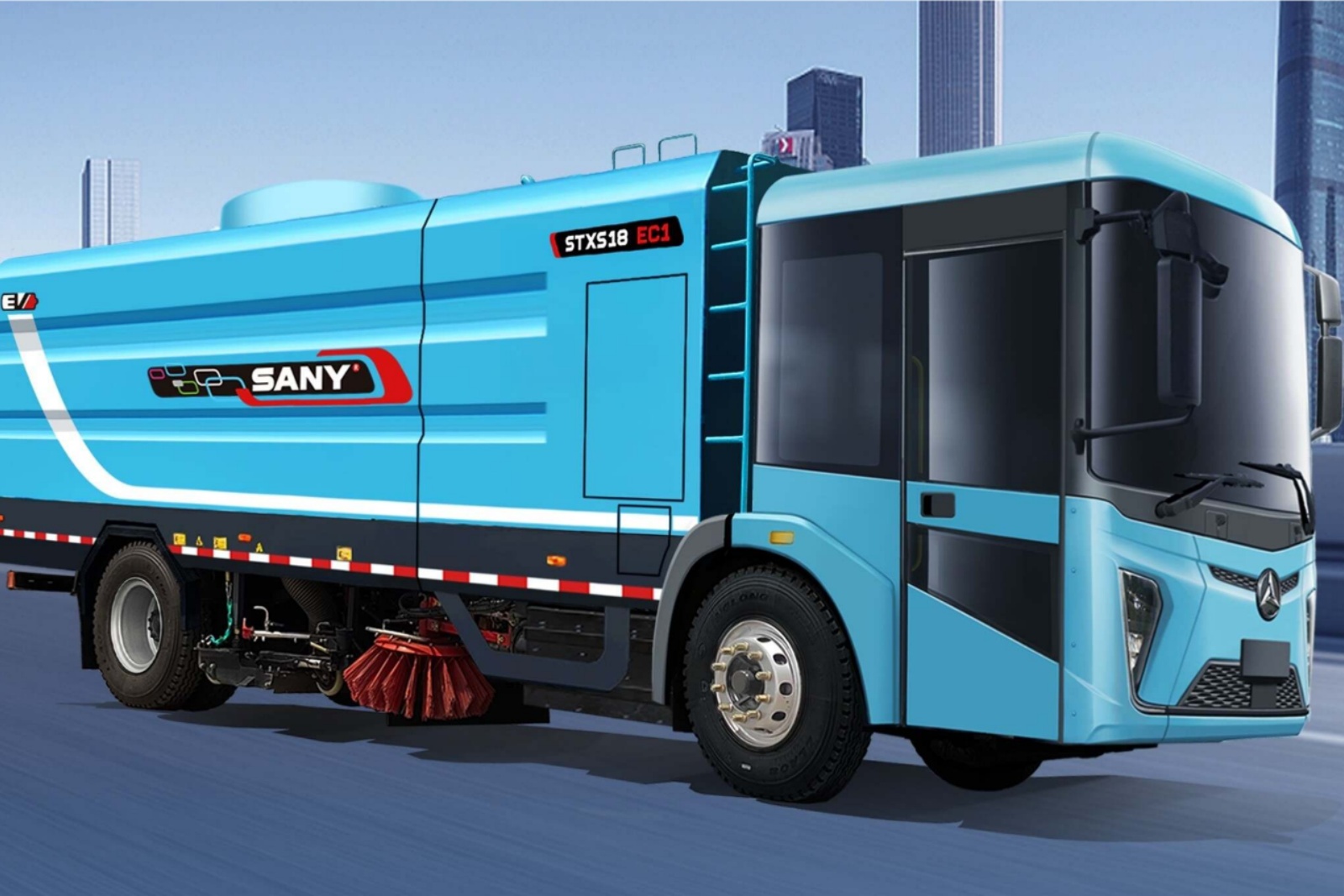 三一 純電(diàn)動低入口洗掃車(chē)